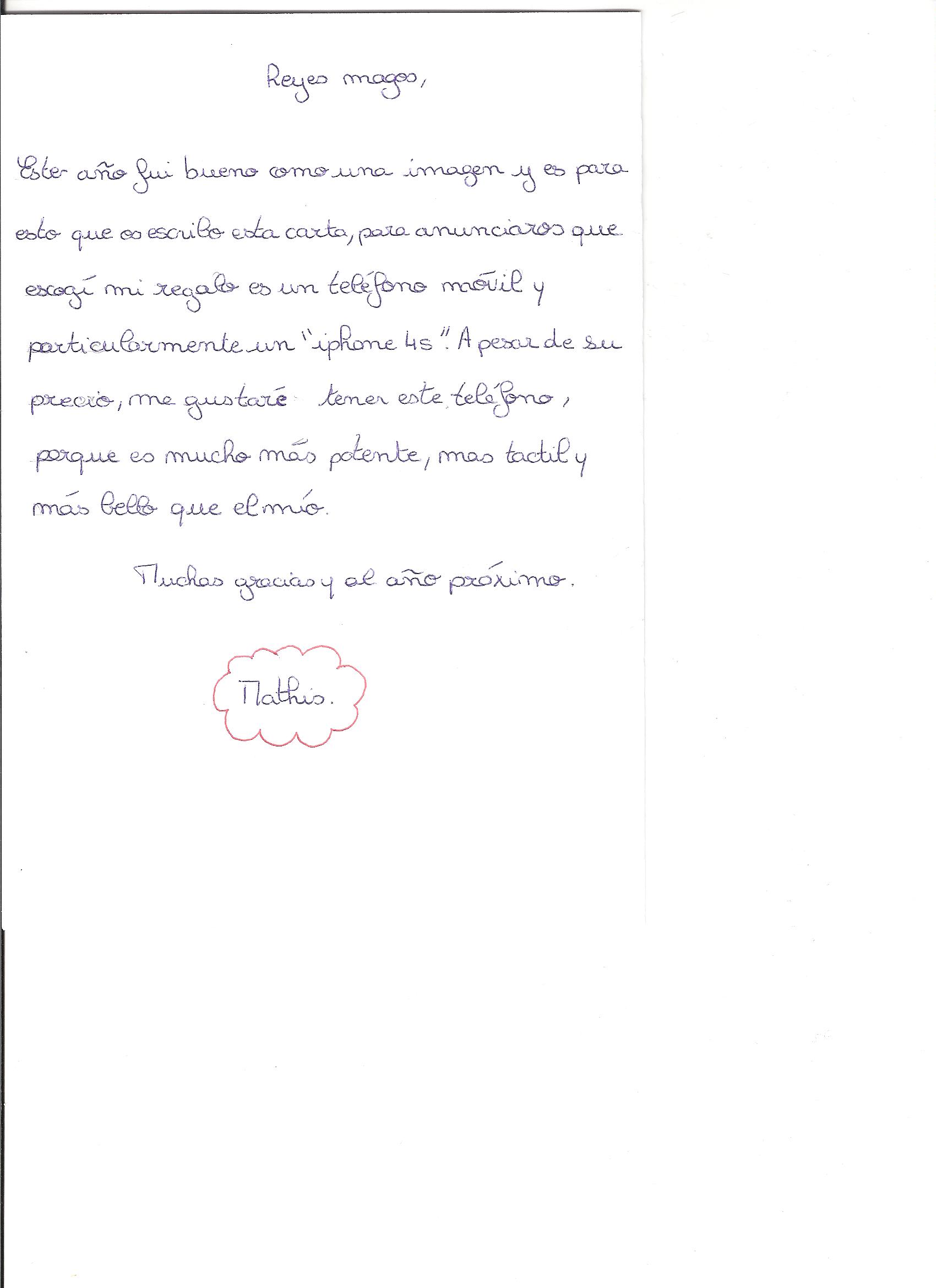 Carta A Los Reyes Magos College Saint Exupery Andresy